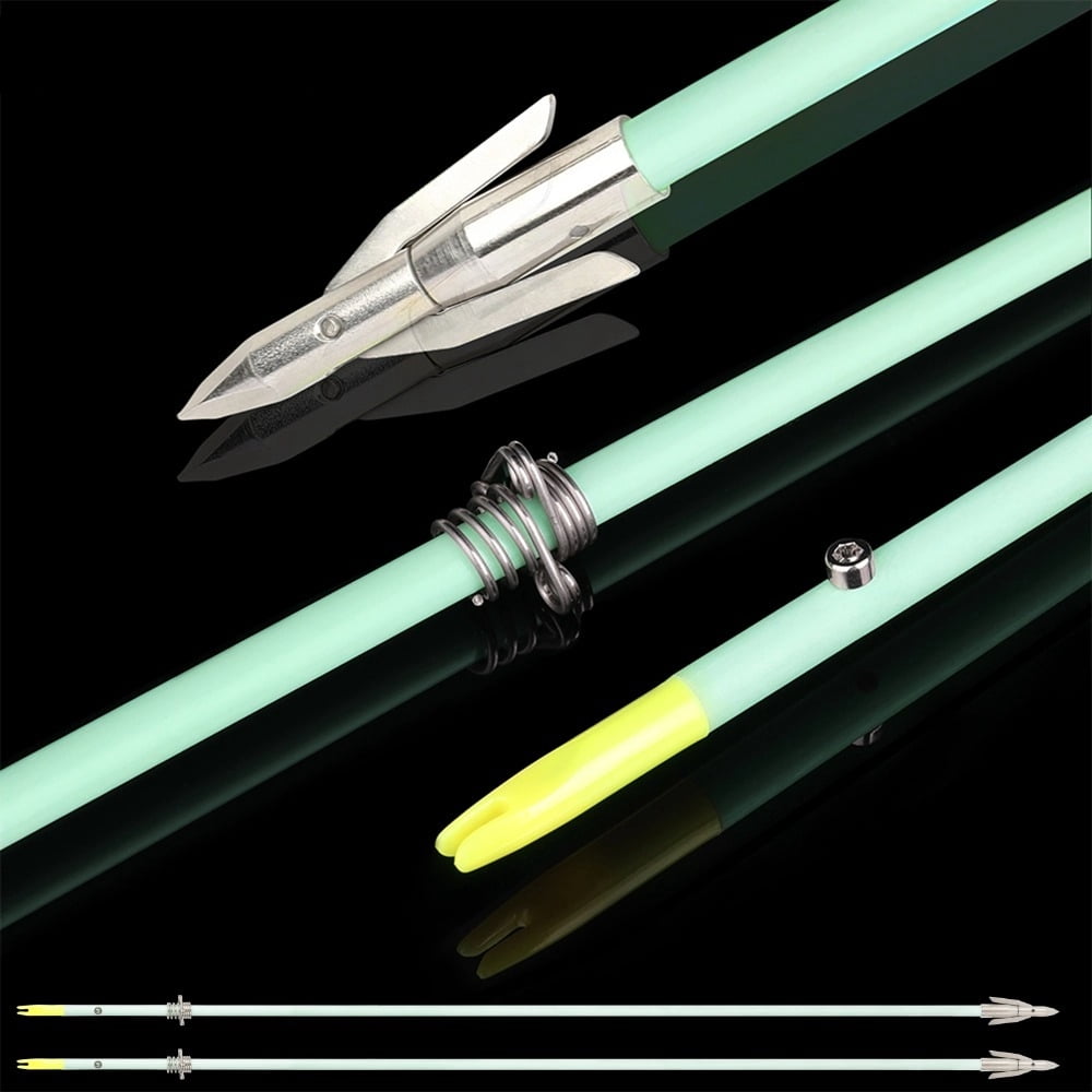 AMEYXGS Archery Bowfishing Hunting Arrow 32inch with Broadheads and Safty Slides for Compound Bow Recurve Bow（ 6 Pack ）
