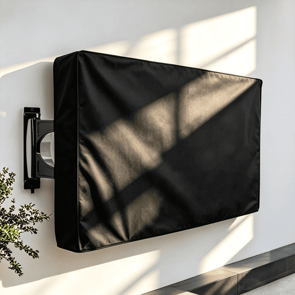 Waterproof Outdoor TV Cover for 40-43 Inch Flat Screen TV, Weatherproof Dustproof UV Resistant Heavy Duty 600D Oxford Fabric, Black 42.5"L x 25"W x 5.4"H