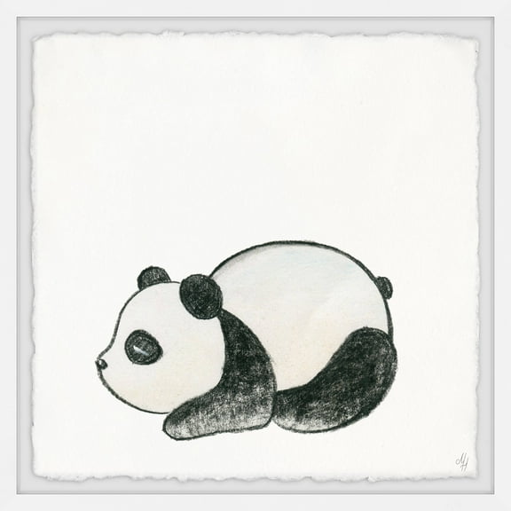 Marmont Hill Sleepy Panda Framed Wall Art, 12.00" x 1.50"