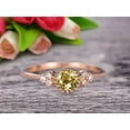 thumbnail image 1 of 10k Rose Gold 1.50 Carat 6mm Round Cut Champagne Diamond Moissanite Engagement Ring Anniversary Gift Art Deco, 1 of 5