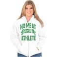 thumbnail image 4 of No Meat This Athlete Vegetarian Funny Unisex Fleece Graphic Zip Up Hoodie Brisco Brands 5X, 4 of 5