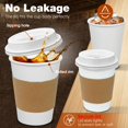 thumbnail image 2 of Tazas de café Ginkgo, 100 unidades, 350 ml, a prueba de fugas, con tapas y fundas, 2 of 6