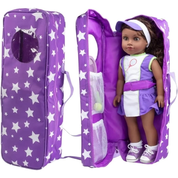 Dress Along Dolly Purple Star Doll Storage Carrying Case for 18" Girl Dolls