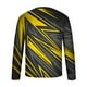 thumbnail image 4 of Blusas y camisas de manga larga con cuello redondo para hombre, blusa informal de manga larga con cuello redondo y estampado de rayas, blusa de poliéster para hombre, 4 of 5
