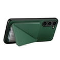 thumbnail image 3 of TECH CIRCLE Case for Samsung Galaxy S21 FE (6.4") 2021 Release Cell Phone - Premium Faux Leather/Silicone Back Cover Phone Case [Built-in Viewing Stand/Card Holder] Lightweigt Thin Cover Shell, Green, 3 of 6