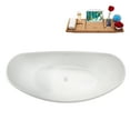 thumbnail image 6 of 75" Streamline B-512-238-WH Soaking Glossy White Freestanding Tub and Tray With Internal Drain in Glossy White, 6 of 12