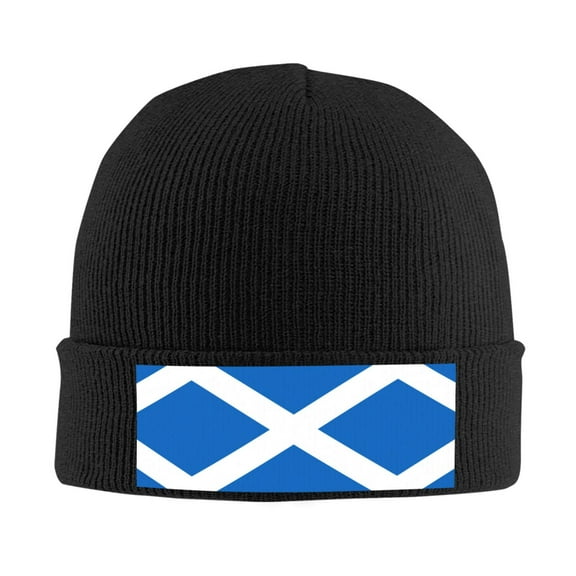 Scottish Flag Beanie Hat Knit Hat Skull Cap for Men Women Winter Hat Black