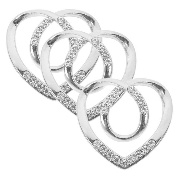 BESTYASH 3 Pieces Shirt Secure Clasp Tie Clips for T-Shirts, Zinc Alloy Silver Heart Design, Anti-Slip Clothes Fasteners
