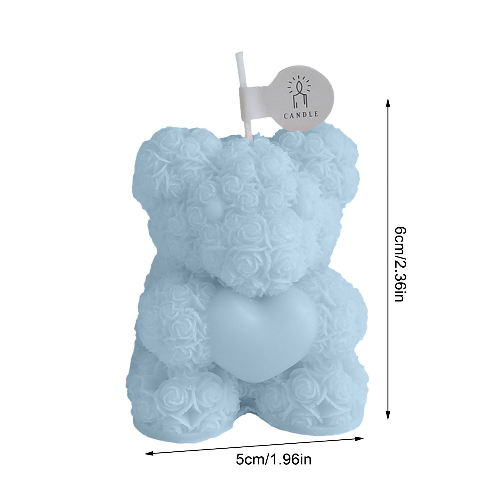 YUNAFFT Bowtie Rose Bear Candle Mold - 3D Teddy Bear Silicone Mold for DIY Handmade Soaps, Epoxy Resin Crafts, Father's Day Gifts