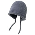 thumbnail image 1 of Ear Protection Lace-up Brimless Bandage Winter Hat Women Solid Color Riding Woolen Yarn Cap, 1 of 9