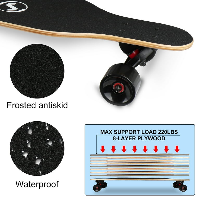Longboard Skateboard Complete - 41 Inch Longboard for Hybrid, Freestyle, Carving, Cruising and Downhill with All-in-one T-Tool for Beginners - Walmart.com Longboard Skateboard Complete - 41 Inch Longboard for Hybrid, Freestyle, Carving, Cruising and Downhill with All-in-one T-Tool for Beginners - Walmart.com