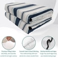 thumbnail image 4 of Queen Quilt Set 90''x96'', Navy Blue Beige Lightweight Bedspread Coverlet Set with 2 Pillow Shams, Retro Simple Abstract Vertical Stripes Breathable All Season Quilt Bedding for Bedroom/Guest Room, 4 of 9