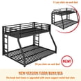 thumbnail image 4 of Bellemave Full XL Over Queen Size Metal Bunk Bed Heavy-Duty Bunk Bed Frame with 2 Ladders and Guardrails Full XL Over Queen Floor Bunk Beds for Adults, Teens, Black, 4 of 10