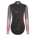 thumbnail image 3 of Aislor Women's Long Sleeve Leotard With Shorts Figure Skating Outfit Contemporary Dancewear Red XXL, 3 of 7