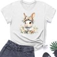 thumbnail image 5 of Inverlee Women's Easter Shirts Cute Bunny Eggs Graphic Tees Oversized Short Sleeve T Shirts Blouses Going Out Crewneck Tunic Tops, 5 of 5