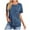 Blue-02, variant on Mittory Womens Tops Short Sleeve Button Side Asymmetrical Shirts Tunics Basic Fashion Summer Clothes