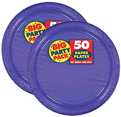 Amscan Big Party Pack Plastic Dessert Plates 7-Inch Pink