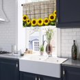 thumbnail image 3 of Sunflower Kitchen Curtains Sets for Windows Wood Sunflower Rod Pocket Short Tier Curtain Yellow Farmhouse Kitchen Curtains Decor 3 Piece Kitchen Curtains, 3 of 6