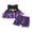 Purple, variant on RUINIXCW Toddler Baby Girl Halloween Outfit Embroidered Scallop Trim Sleeveless Babydoll Tops and Plaid Bloomers 2 Piece Set