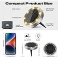 thumbnail image 4 of 16 Pack Mini Solar Ground Lights, IP68 Waterproof Anti-Rust Flat Disc, Warm White Landscape Lighting for Pathway Garden Yard Lawn Driveway, 4 of 9