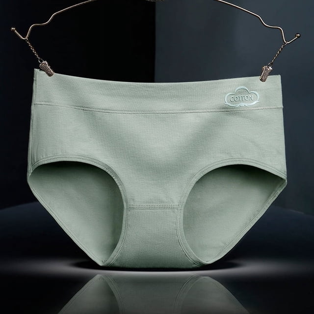 Ropa interior de mujer antibacteriana de grafeno, ropa interior de algodón de cintura media, ropa interior de mujer de algodón estampada de cintura media