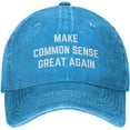 thumbnail image 1 of Make Common Sense Great Again Trucker Hat Washed Adjustable Dad Baseball Cap, 1 of 8