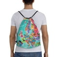 thumbnail image 2 of Bingfone Cartoon Map Of Europe Drawstrings Backpacks Bags For Men Women Gym Drawstrings Bag, 2 of 9