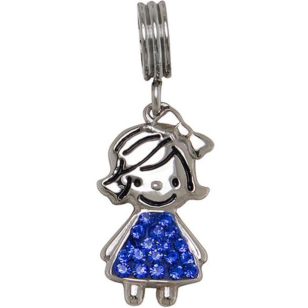 Connections from Hallmark StainlessSteel Crystal Birthstone Girl Charm