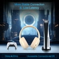 thumbnail image 3 of Wireless Gaming Headset, 2.4G/Bluetooth Gaming Headphones with Detachable Noise Cancelling Mic, RGB Over Ear Headphones with Stereo Bass Surround, 3.5mm Wired for PS4 PS5 Xbox PC, Khaki, 3 of 7