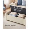 thumbnail image 3 of SONGMICS Storage Ottoman, Storage Chest Bench with Legs, End of Bed Bench with Safety Hinges, Pull Tab, Linen-Look Fabric, Summer Sand, 3 of 7