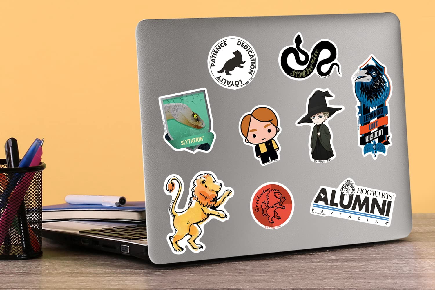 Harry Potter All Houses Theme Bundle 200ct Vinyl Decals  Gryffindor, Slytherin, Ravenclaw & Hufflepuff Designs for Laptop, Water Bottle, Scrapbooking, Tablet, Indoor & Outdoor