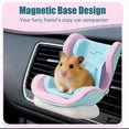 thumbnail image 5 of Hamster Car Seat, Road Trip Vehicle Pet Vent Clip Magnetic, Adjustable Leash Squirrel Booster Seats, Gerbils Feeding Sofa Carrier, Mini Doll Cars Seat Tray(Teal), 5 of 7
