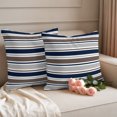 thumbnail image 6 of Outdoor Pillow Covers 26x26 Set of 2, Grey Navy Blue Striped Waterproof Patio Throw Pillow Covers for Couch Sofa Chair, Farmhouse Stripes Modern Abstract Art Decorative Pillowcases for Throw Pillows, 6 of 9