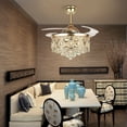thumbnail image 5 of FINE MAKER 42" Gold Crystal Invisible LED Living Room Ceiling Fan Light with Remote Control, 5 of 12