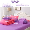 thumbnail image 4 of OKKEEY Pink Purple Bed in a Bag Glitter Theme Comforter Set Twin Size for Girls Kids Teens, 6 Pcs Colorful Gradient Stars Bedding Set with Sheets for All Seasons, 4 of 10