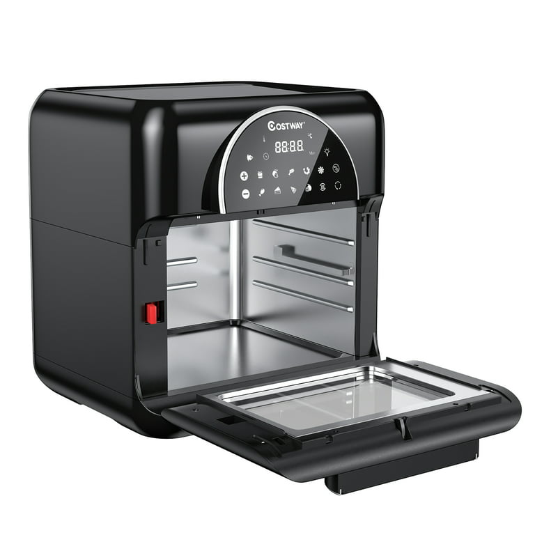 Costway 1700W Electric Air Fryer Oven 8-in-1 Rotisserie Dehydrator w/Accessories - Black