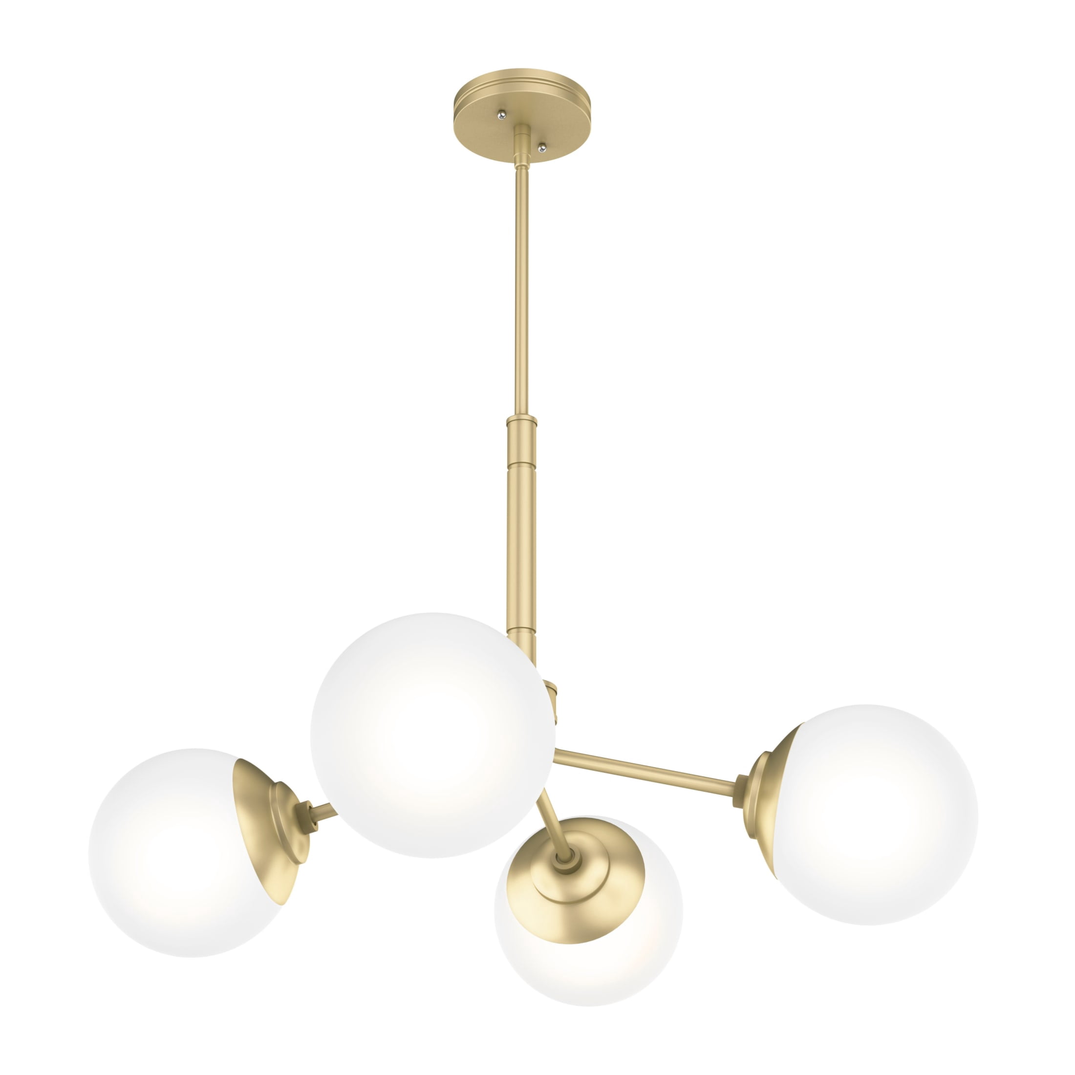 Hunter - Hepburn 4-light Modern Brass, Large Chandelier, Dimmable, Modern Style, Sputnik Shaped, for Bedrooms, Dining, Living Rooms - 19016