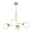 thumbnail image 2 of Hunter - Hepburn 4-light Modern Brass, Large Chandelier, Dimmable, Modern Style, Sputnik Shaped, for Bedrooms, Dining, Living Rooms - 19016, 2 of 12