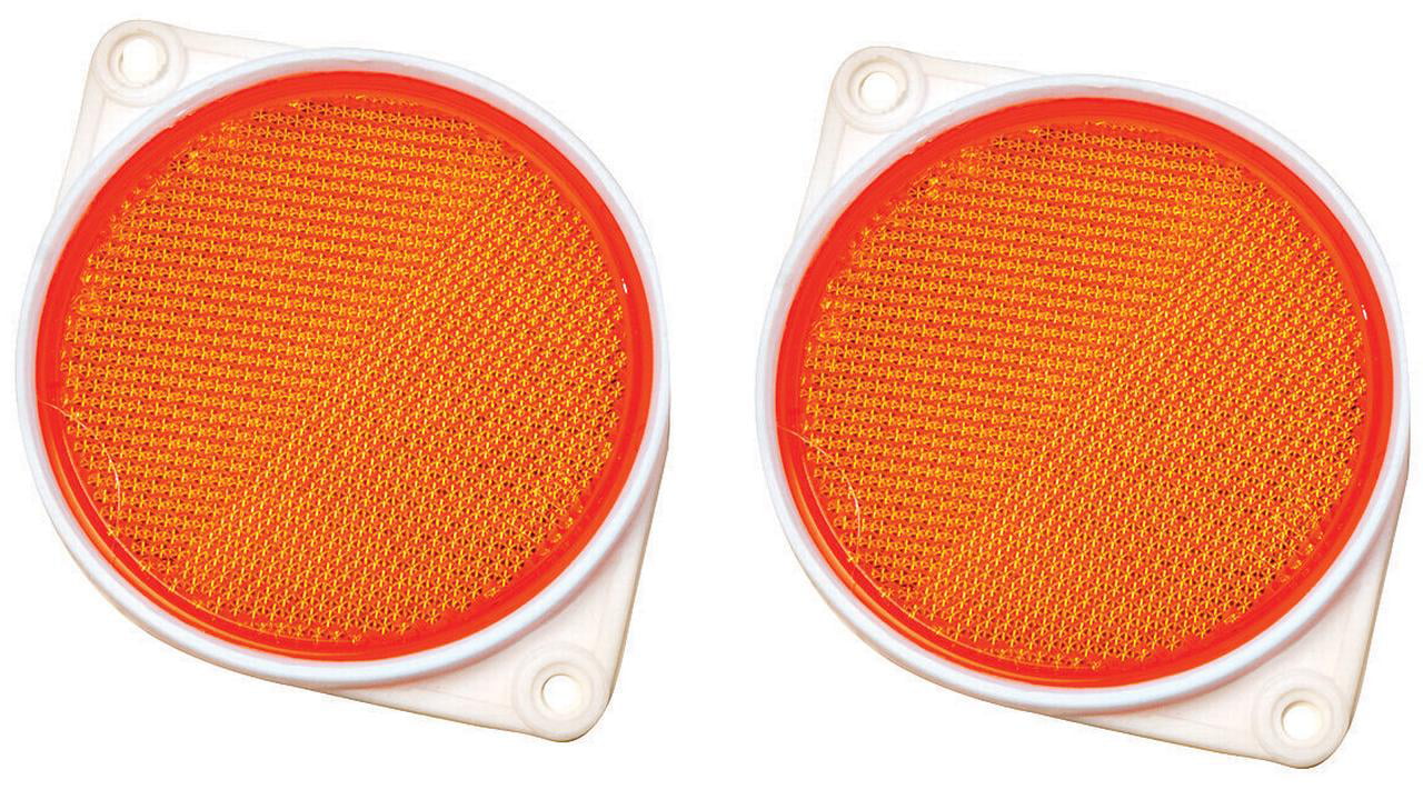 HY-KO Products CDRF-3A BRACKETED Nail-ON Reflector 2 PK 3.25 in in Amber