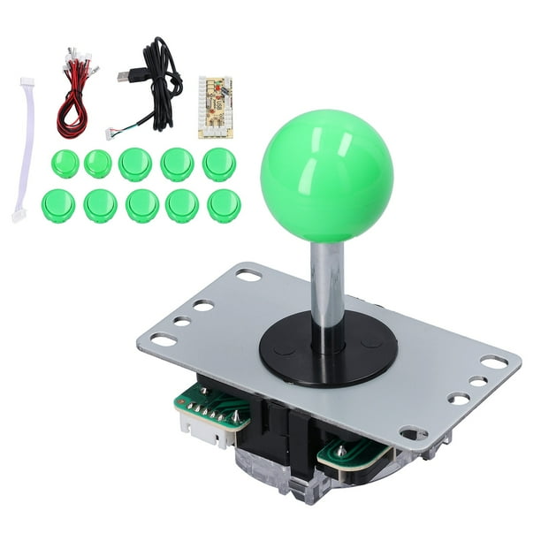 QM070901 Kits de Joystick para juegos Arcade, juego de Arcade con retardo cero, piezas de Kit DIY con tablero codificador, Joystick de 10 botones para MAMEGreen