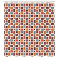 thumbnail image 3 of Geometric Shower Curtain, Retro Colored Motley Pattern with Squares and Rectangles in a Symmetric Order, Fabric Bathroom Set with Hooks, 69W X 75L Inches Long, Multicolor, by Ambesonne, 3 of 3