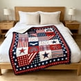 thumbnail image 5 of Anhility 4th of July Floral Flannel Throw Blanket, 27.6x39.4in Red White Blue USA Flag Design for Independence Day, Summer Nap, Office & Air Conditioned Room Use, 5 of 6