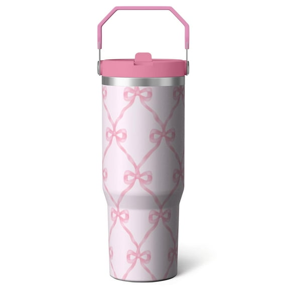 1pc Women and Men 30oz Tumbler with Straw & Handle - Insulated Stainless Steel Cup | Holiday Gift for Man Women (Christmas, Valentine's, Birthday)