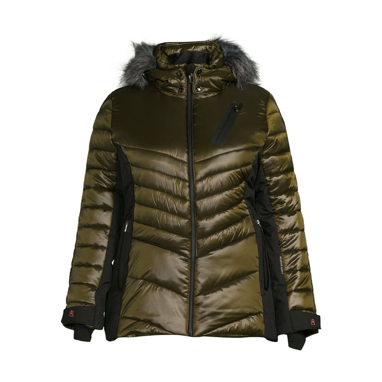 Avalanche Women s Plus Size Hooded Quilted Ski Jacket Walmart