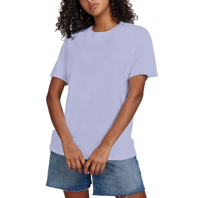 Cathalem T-Shirts Oversize pour Femmes Manches Courtes Col en V Mode 2024, Violet m