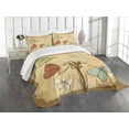 thumbnail image 3 of Ambesonne Dragonfly Quilted Bedspread Set 3 Pcs, Retro Butterflies Art, Queen Size, Sand Brown Caramel, 3 of 5