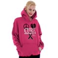 thumbnail image 5 of Peace Love Cure Breast Cancer Aware Hoodie Sweatshirt Women Brisco Brands X, 5 of 6
