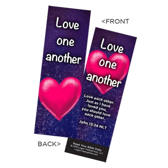 Children's Christian Bookmark, Love One Another, John 13:34 - Pack of 25 - Christian Bookmarks