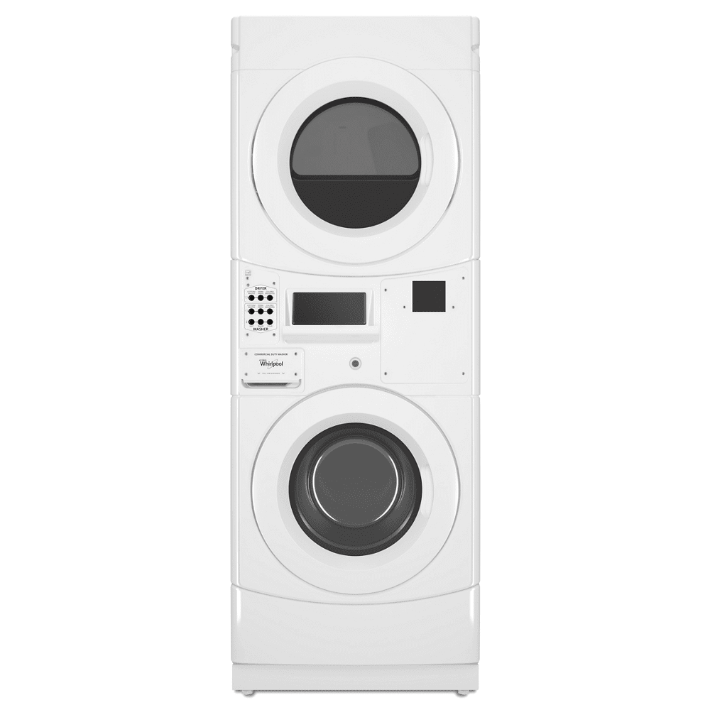 WHIRLPOOL CGT9100GQ Commercial Gas Stack Washer/Dryer, Card Reader-Ready White