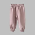 thumbnail image 2 of Lenpel Toddler Baby Sweatpants Cotton Elastic Waist Casual Athletic Pull on Pants Unisex Infant Active Joggers, 2 of 3